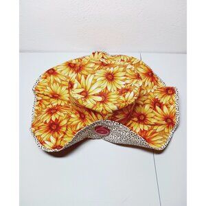 Super cute handmade bright flower summer/resort hat
